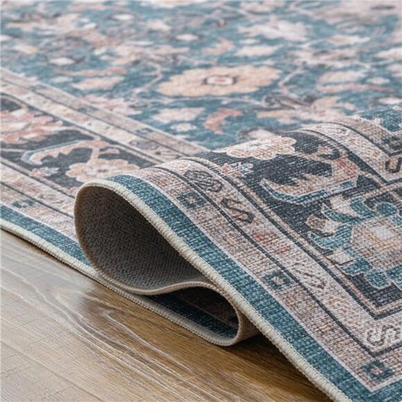 Area Rug 2x3 Entryway Rug Navy Blue Vintage Traditional Area Rug - Picture 3 of 7